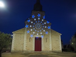 Projection Envole d'toiles blanches et bleues